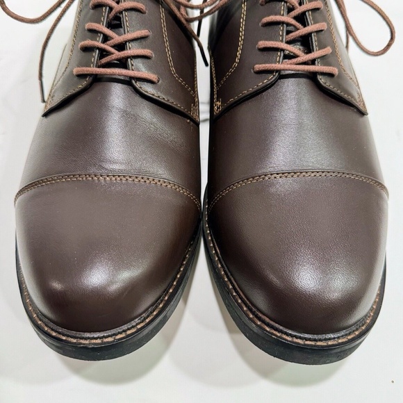 APEX Lexington Brown Leather Cap Toe Oxford Comfort Shoes Men\'s Size 11.5 Wide